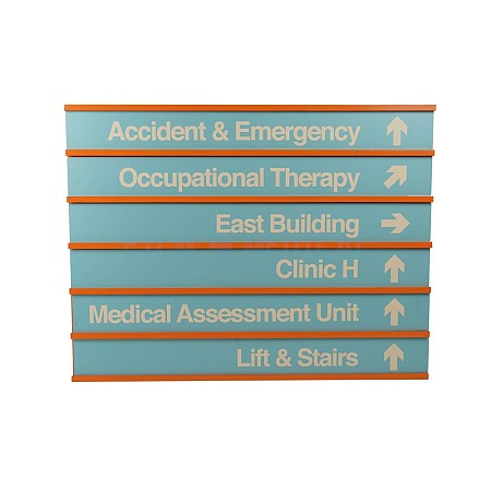 Orange and Turquoise Hospital Signage